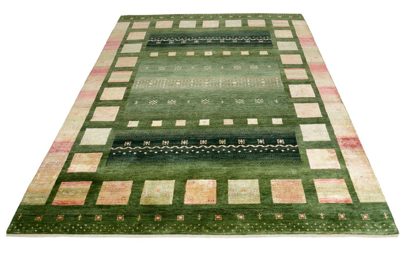 Gabbeh Teppich - Loribaft Indus - 178 x 245 cm - grün