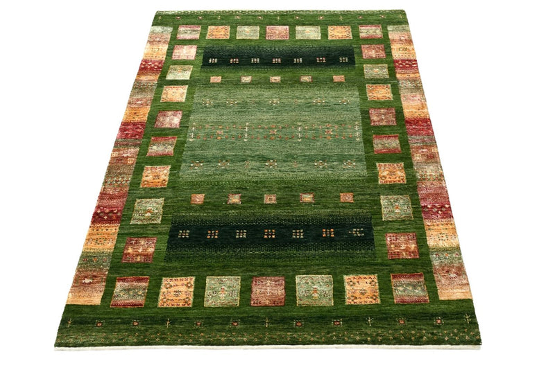 Gabbeh Teppich - Loribaft Indus - 106 x 154 cm - grün