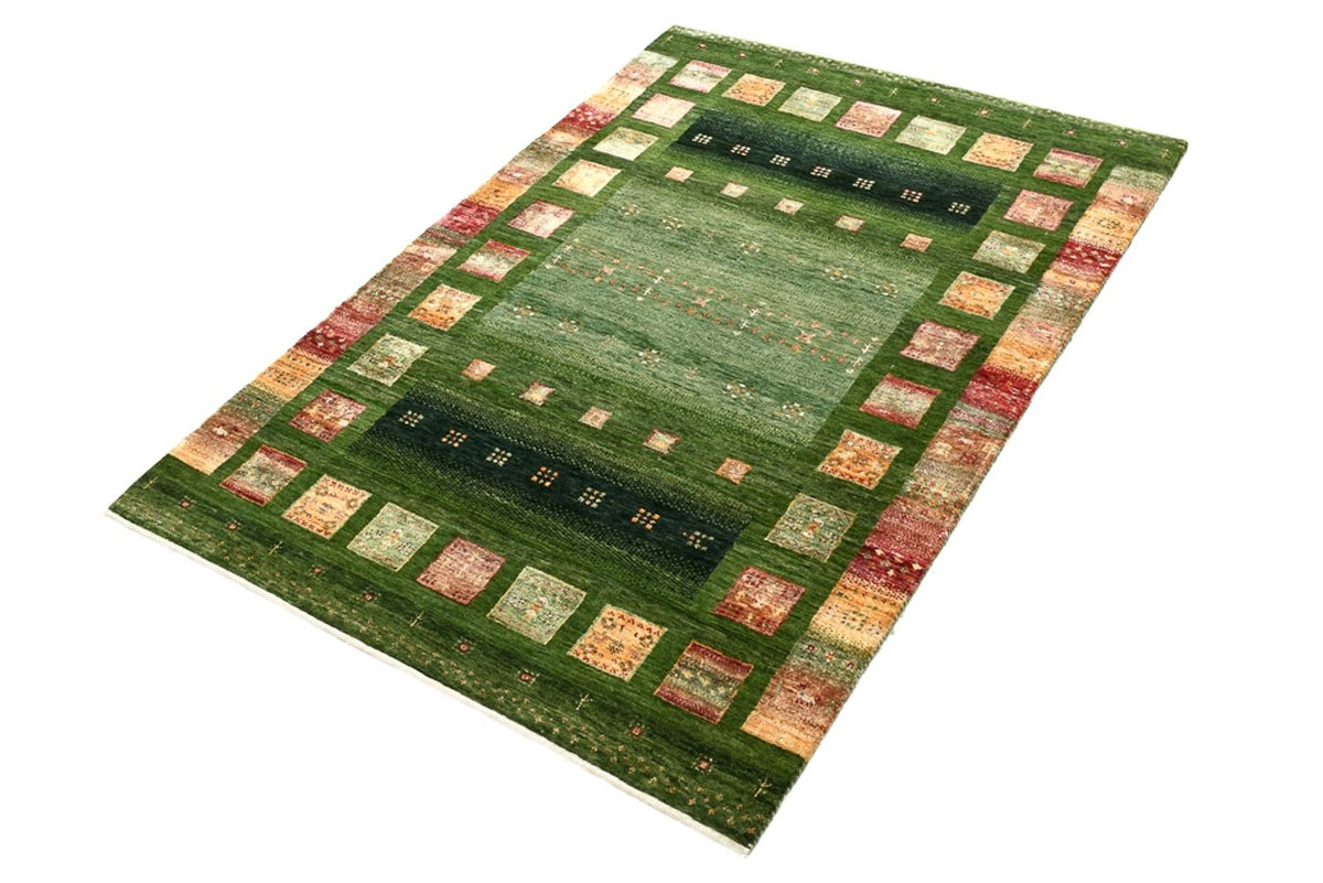 Gabbeh Teppich - Loribaft Indus - 106 x 154 cm - grün