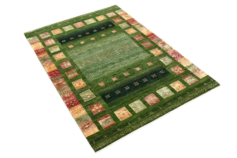 Gabbeh Teppich - Loribaft Indus - 106 x 154 cm - grün