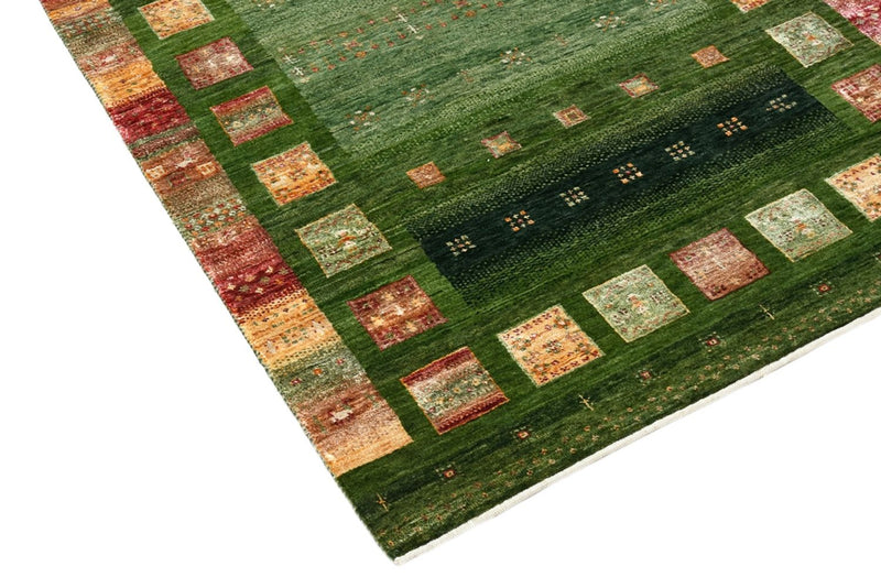 Gabbeh Teppich - Loribaft Indus - 106 x 154 cm - grün