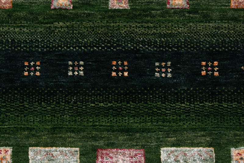 Gabbeh Teppich - Loribaft Indus - 106 x 154 cm - grün