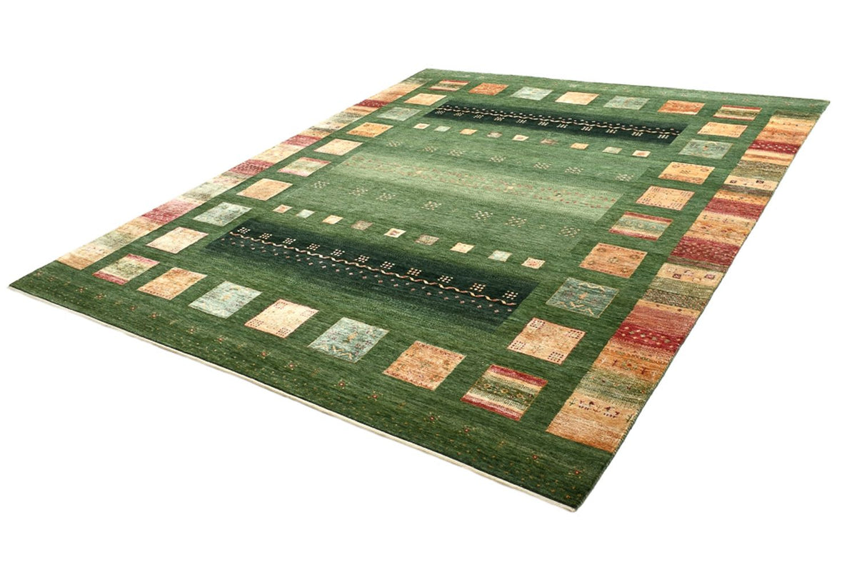 Gabbeh Teppich - Loribaft Indus - 249 x 302 cm - grün