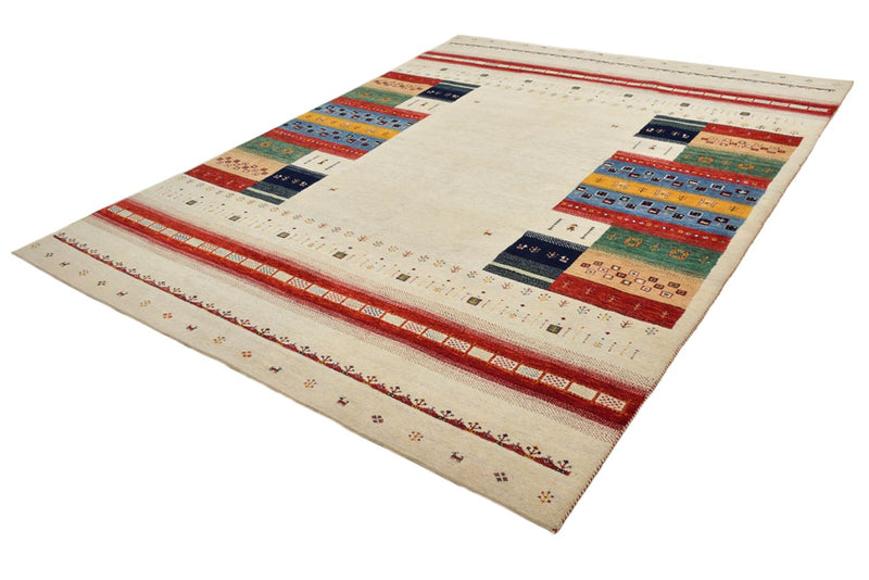 Indo Loribaft Teppich 246x308cm - Wollteppich - hellbeige