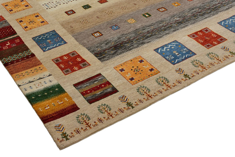 Gabbeh Teppich - Loribaft Indus quadratisch  - 250 x 256 cm - hellbeige
