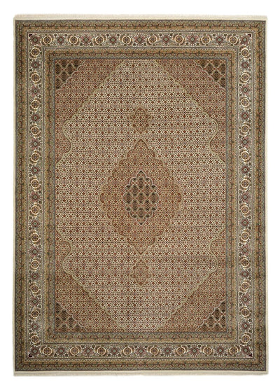Indo Täbriz Teppich 250x352cm - Orientteppich - dunkelbeige