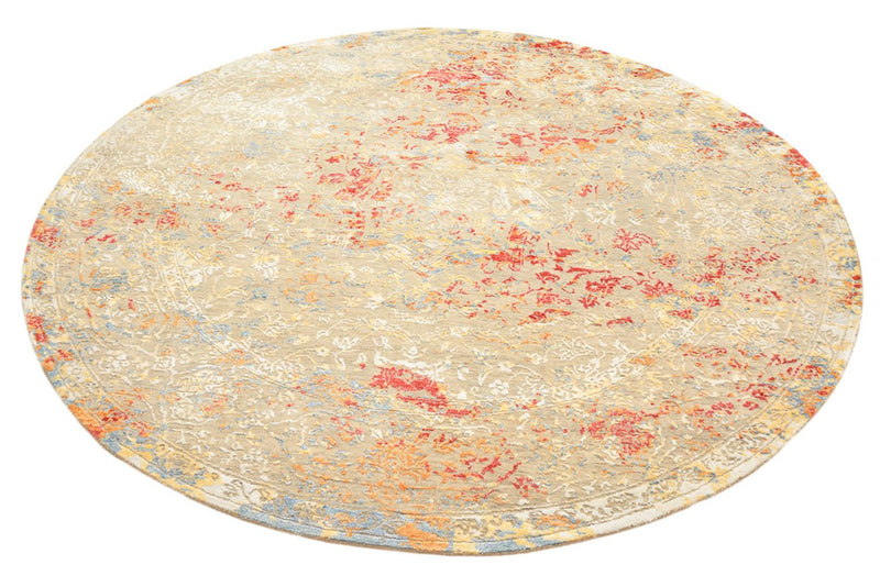 Designer Teppich rund  - 202 x 204 cm - sand