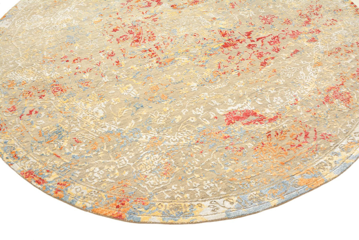 Designer Teppich rund  - 202 x 204 cm - sand