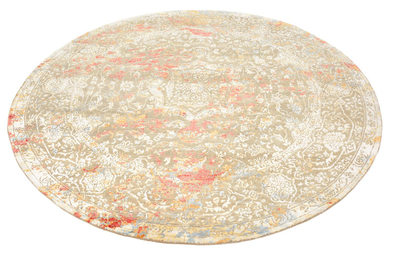 Designer Teppich rund  - 202 x 204 cm - sand