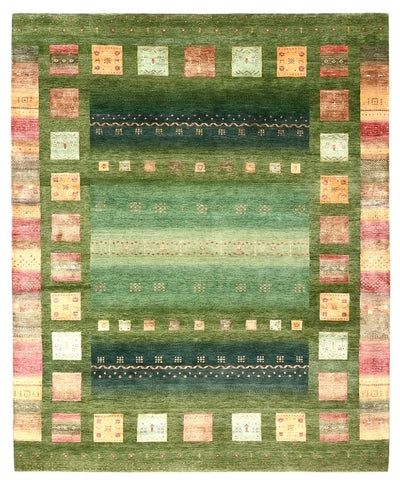 Indo Loribaft Teppich 250x303cm - Wollteppich - grün