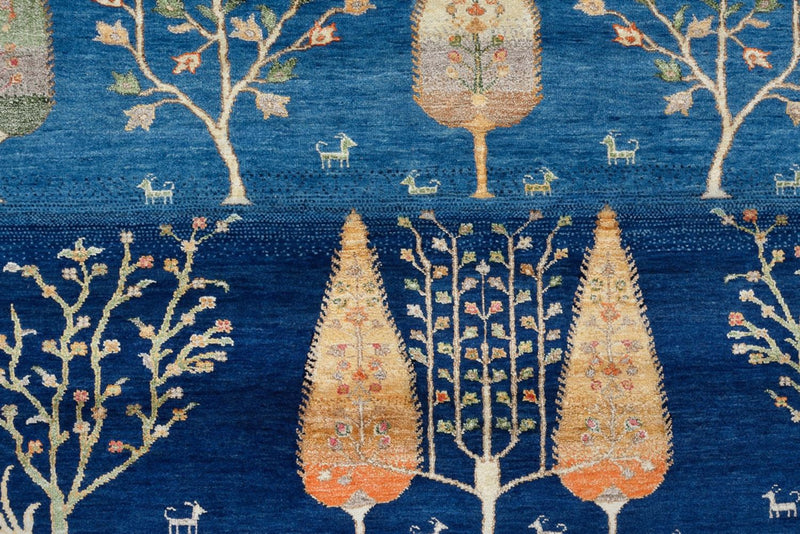 Indo Loribaft Teppich 155x204cm - Wollteppich - hellblau
