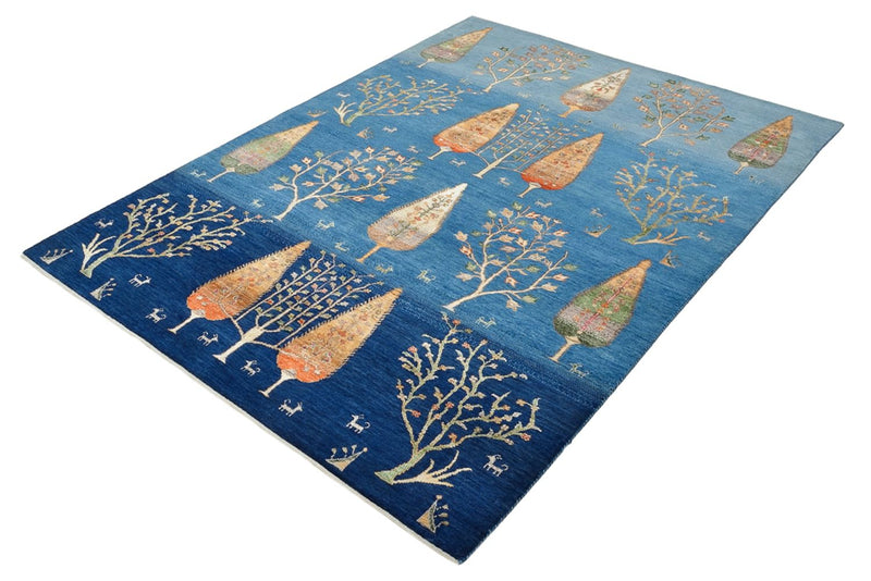 Gabbeh Teppich - Loribaft Indus - 155 x 206 cm - blau