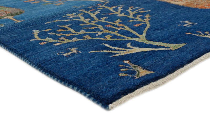 Gabbeh Teppich - Loribaft Indus - 155 x 206 cm - blau