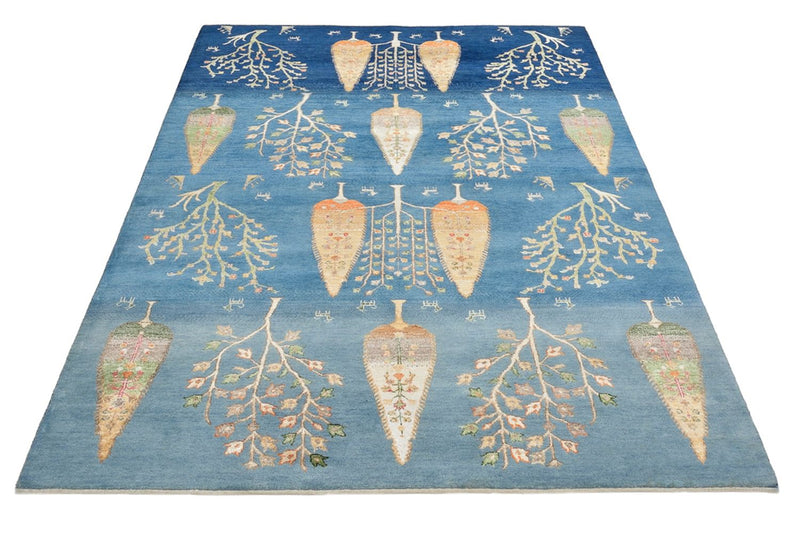 Gabbeh Teppich - Loribaft Indus - 155 x 206 cm - blau