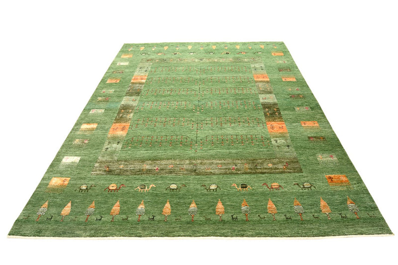 Gabbeh Teppich - Loribaft Indus - 206 x 246 cm - grün