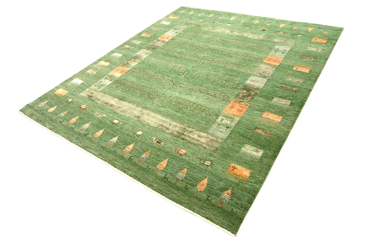 Gabbeh Teppich - Loribaft Indus - 206 x 246 cm - grün