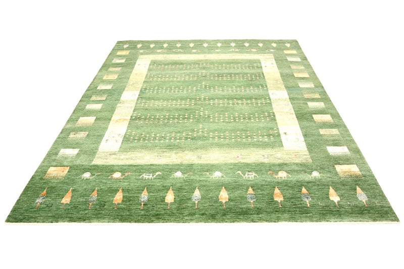Gabbeh Teppich - Loribaft Indus - 206 x 246 cm - grün