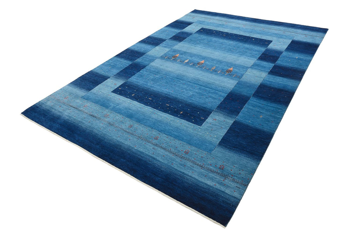 Gabbeh Teppich - Loribaft Indus - 204 x 304 cm - seeblau