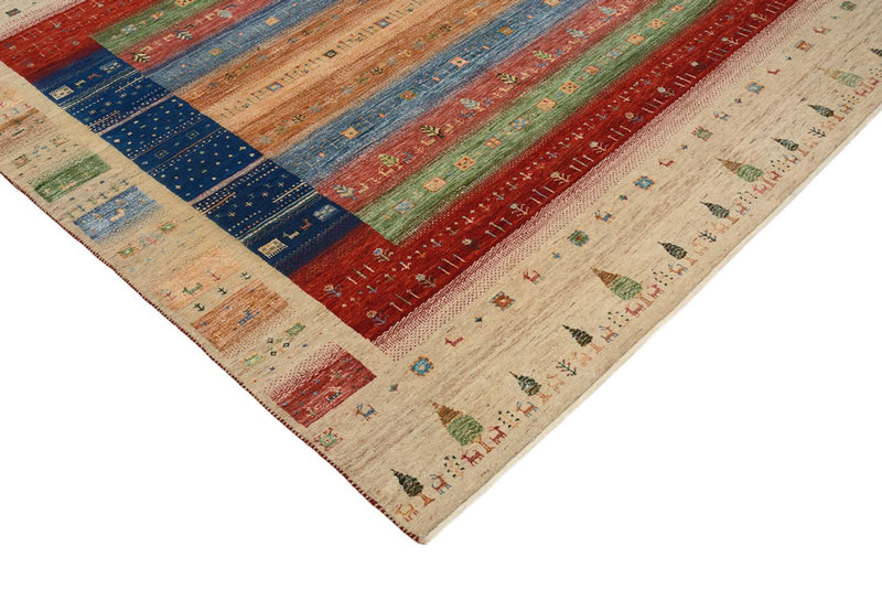 Indo Loribaft Teppich 203x203cm - Wollteppich - mehrfarbig