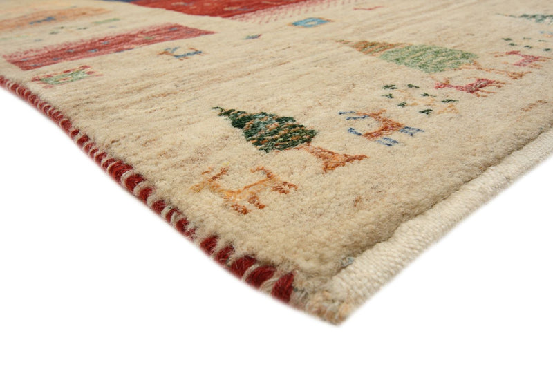 Indo Loribaft Teppich 203x203cm - Wollteppich - mehrfarbig