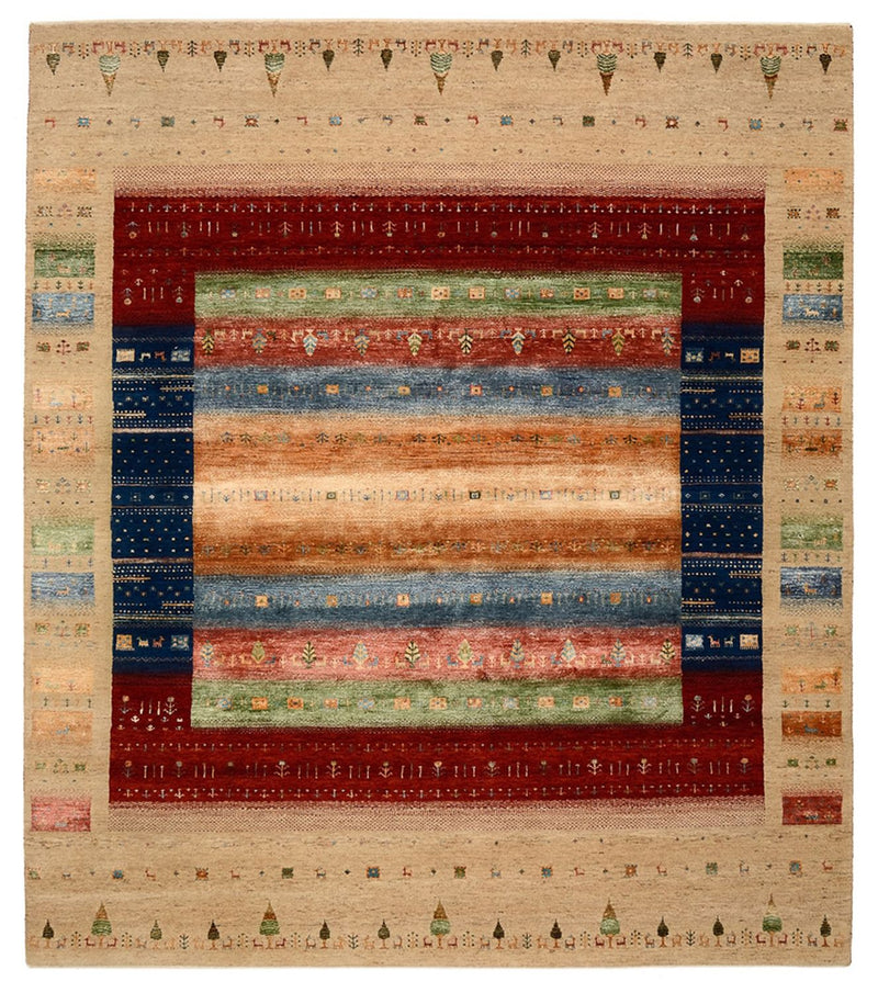Gabbeh Teppich - Loribaft Indus - 205 x 236 cm - mehrfarbig