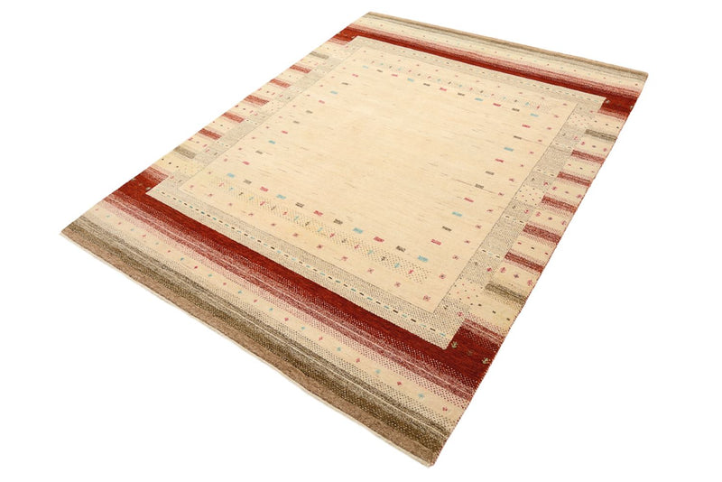 Indo Loribaft Teppich 156x206cm - Wollteppich - hellbeige