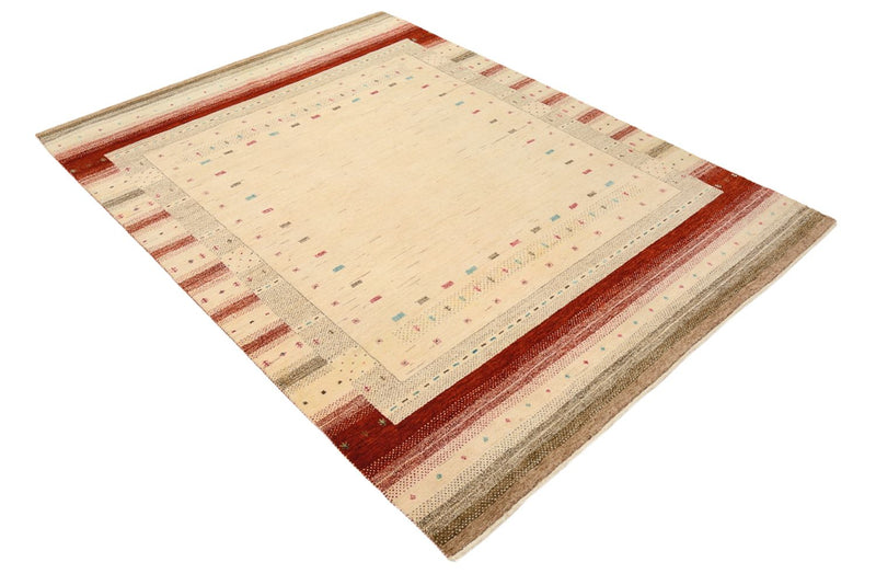 Indo Loribaft Teppich 156x206cm - Wollteppich - hellbeige