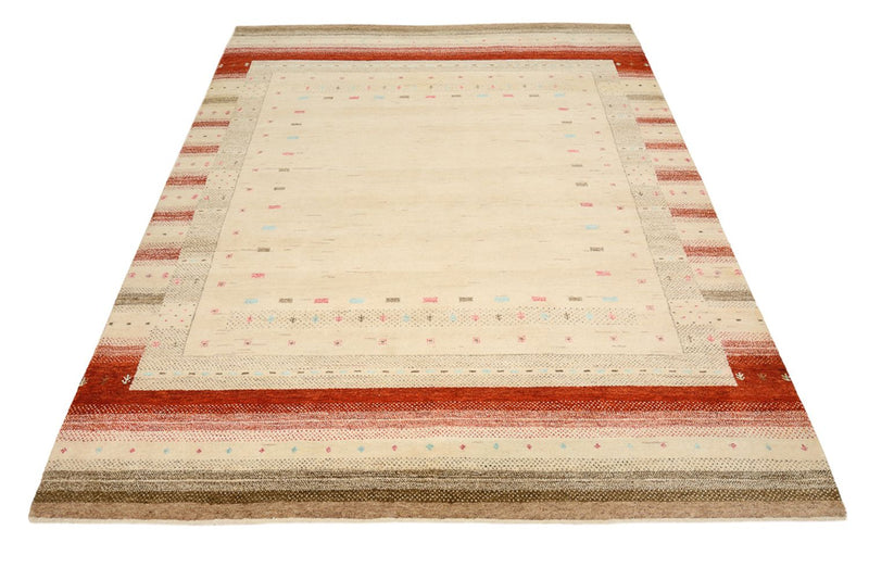 Indo Loribaft Teppich 156x206cm - Wollteppich - hellbeige