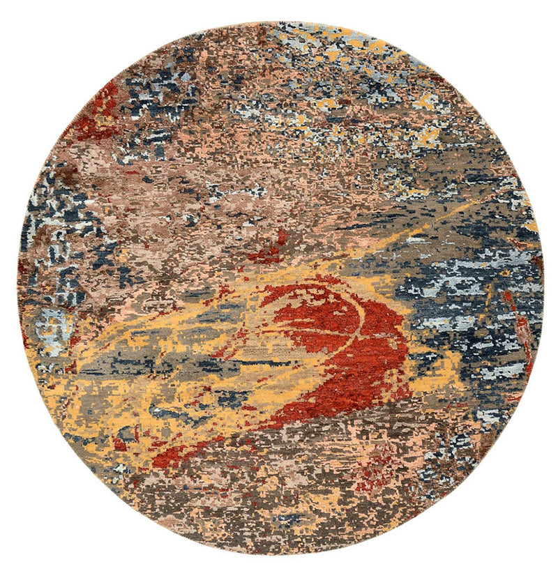 Designer Teppich rund  - 180 x 182 cm - mehrfarbig