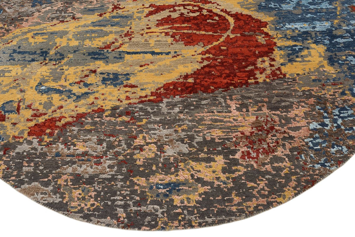 Designer Teppich rund  - 180 x 182 cm - mehrfarbig