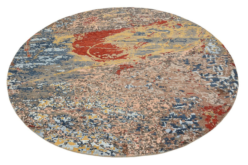 Designer Teppich rund  - 180 x 182 cm - mehrfarbig