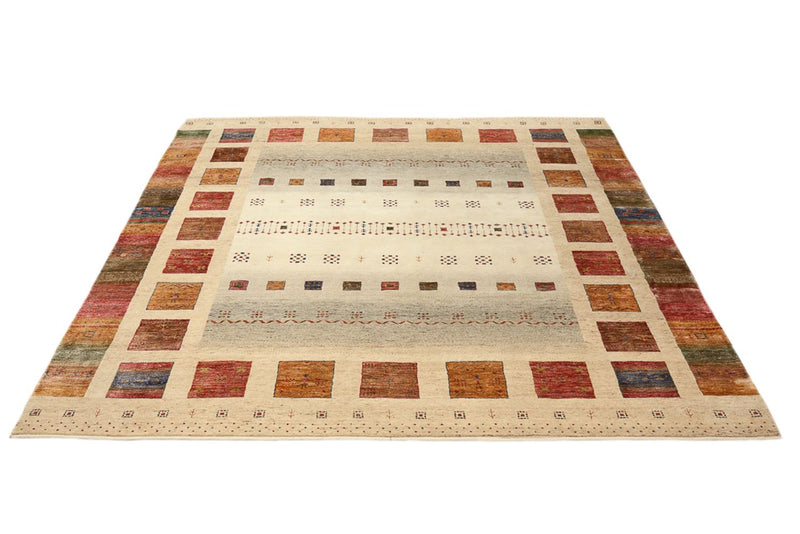 Gabbeh Teppich - Loribaft Indus quadratisch  - 249 x 253 cm - mehrfarbig