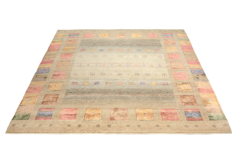 Gabbeh Teppich - Loribaft Indus quadratisch  - 249 x 253 cm - mehrfarbig