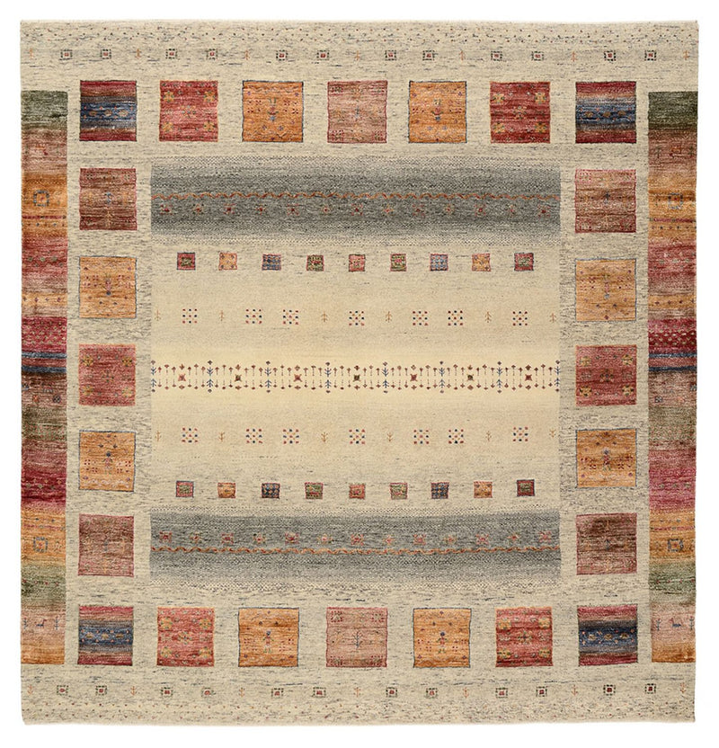 Gabbeh Teppich - Loribaft Indus quadratisch  - 196 x 201 cm - mehrfarbig