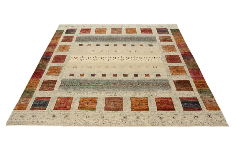 Gabbeh Teppich - Loribaft Indus quadratisch  - 196 x 201 cm - mehrfarbig