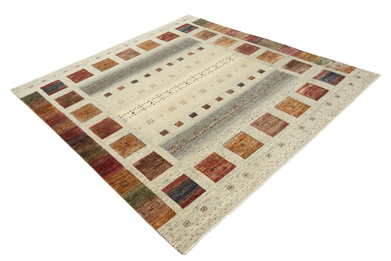 Gabbeh Teppich - Loribaft Indus quadratisch  - 196 x 201 cm - mehrfarbig