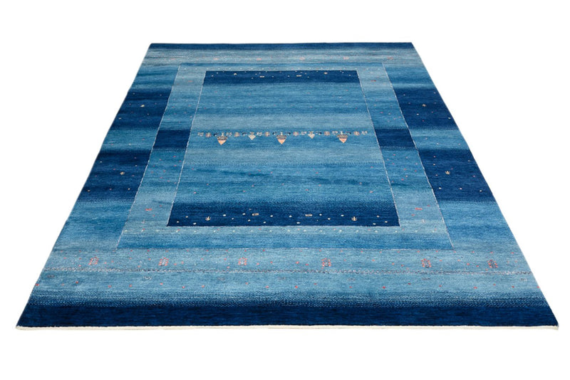 Gabbeh Teppich - Loribaft Indus - 177 x 232 cm - seeblau