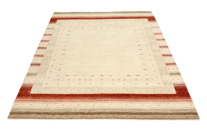 Gabbeh Teppich - Loribaft Indus - 158 x 199 cm - hellbeige