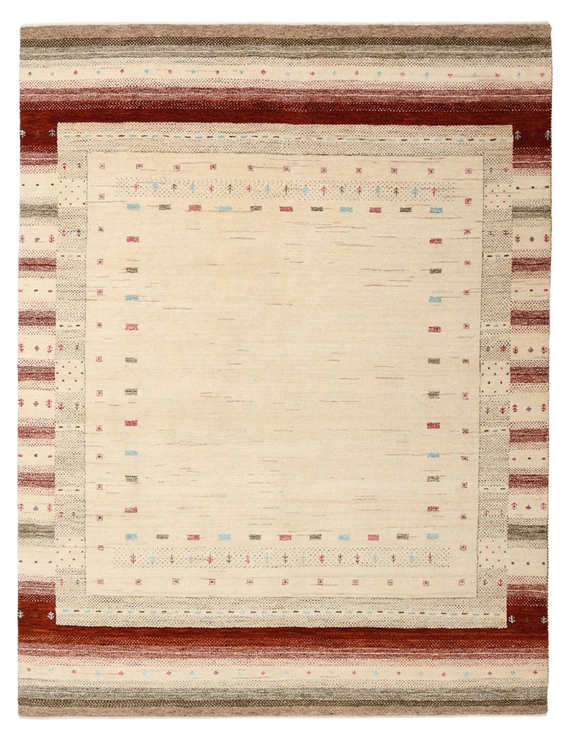Gabbeh Teppich - Loribaft Indus - 155 x 199 cm - hellbeige