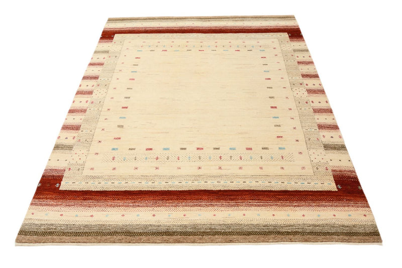 Gabbeh Teppich - Loribaft Indus - 155 x 199 cm - hellbeige