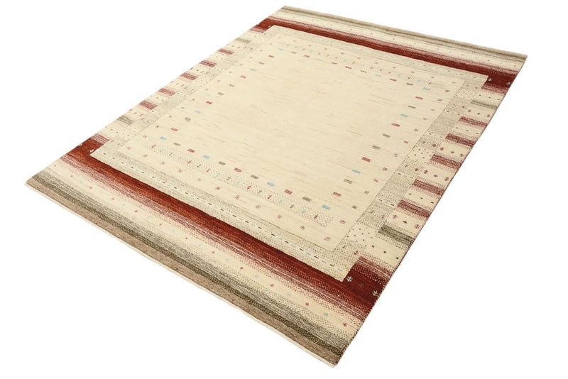 Gabbeh Teppich - Loribaft Indus - 155 x 199 cm - hellbeige