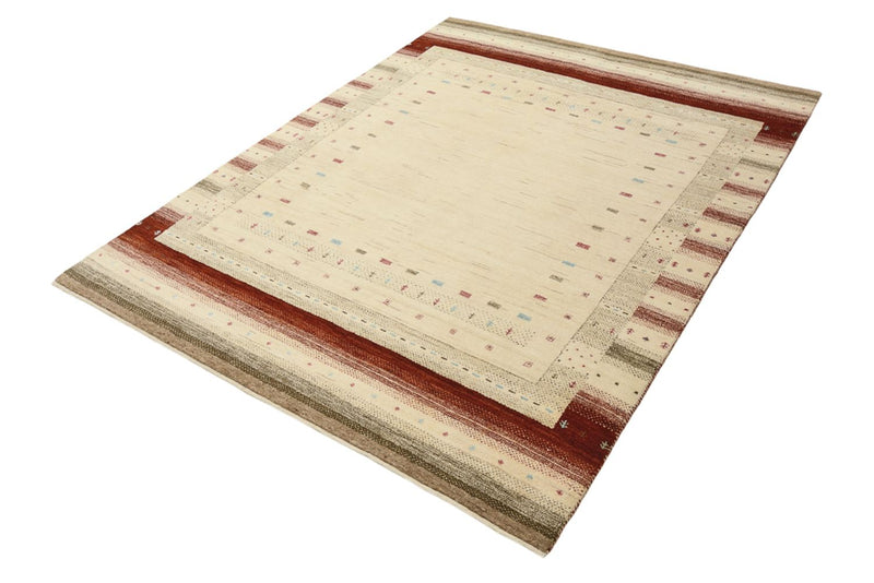 Gabbeh Teppich - Loribaft Indus - 155 x 199 cm - hellbeige