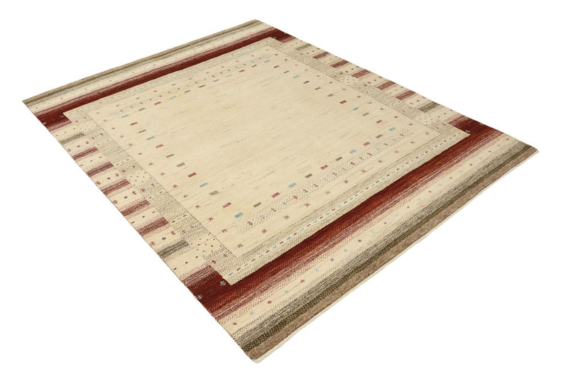 Gabbeh Teppich - Loribaft Indus - 155 x 199 cm - hellbeige