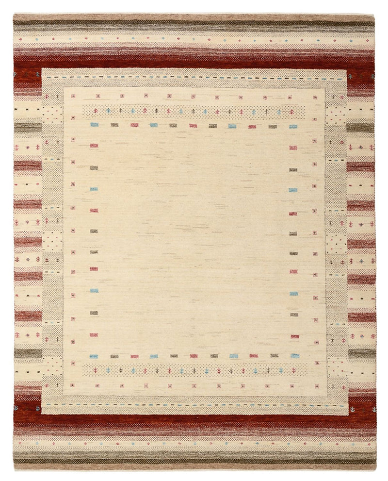 Gabbeh Teppich - Loribaft Indus - 156 x 198 cm - hellbeige