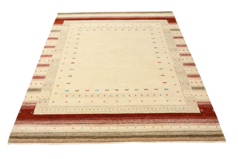 Gabbeh Teppich - Loribaft Indus - 156 x 198 cm - hellbeige