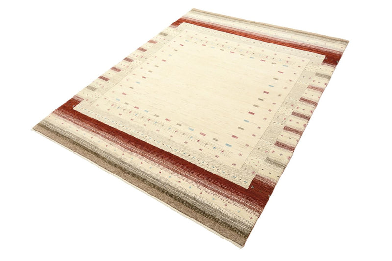 Gabbeh Teppich - Loribaft Indus - 154 x 194 cm - hellbeige