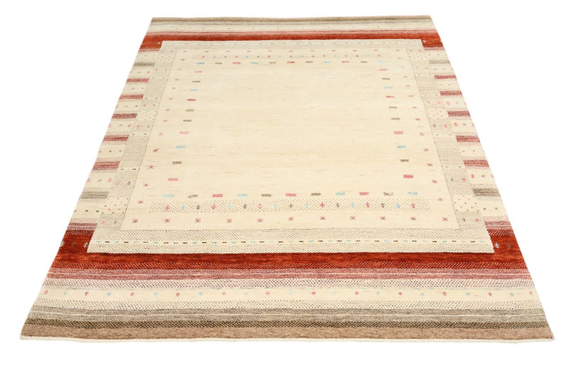 Gabbeh Teppich - Loribaft Indus - 154 x 194 cm - hellbeige