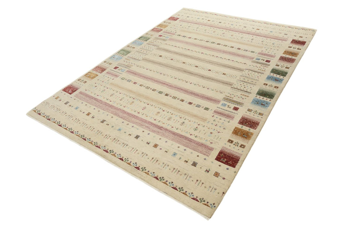 Gabbeh Teppich - Loribaft Indus - 174 x 246 cm - hellbeige