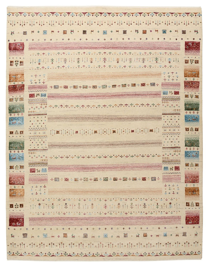 Gabbeh Teppich - Loribaft Indus - 155 x 201 cm - hellbeige