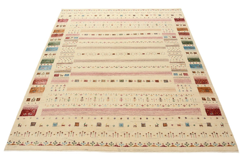 Gabbeh Teppich - Loribaft Indus - 155 x 201 cm - hellbeige
